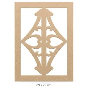 DS039 Geometrik Selçuklu Motifli Dekoratif Duvar Süsü Ahşap Boyanabilir Obje